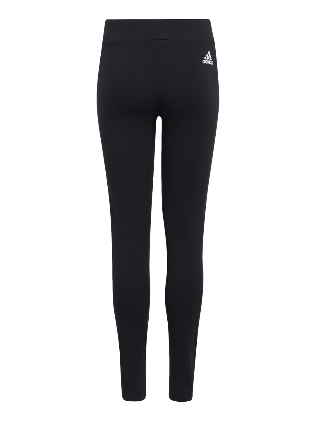 Leggings deportivos Adidas en color negro con detalle de tres franjas blancas laterales.