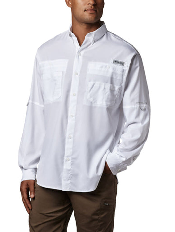 Camisa Columbia Tamiami II Manga Larga Blanca para Hombre