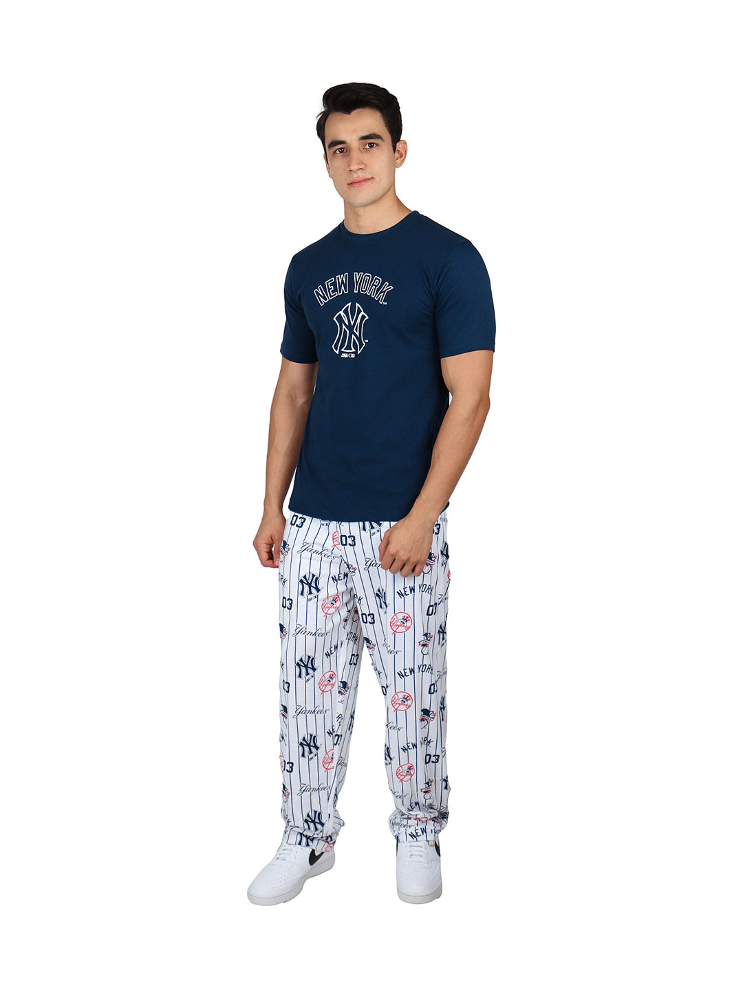 Pijama Pantalón Largo FEXPRO New York Yankees Blanco para Hombre