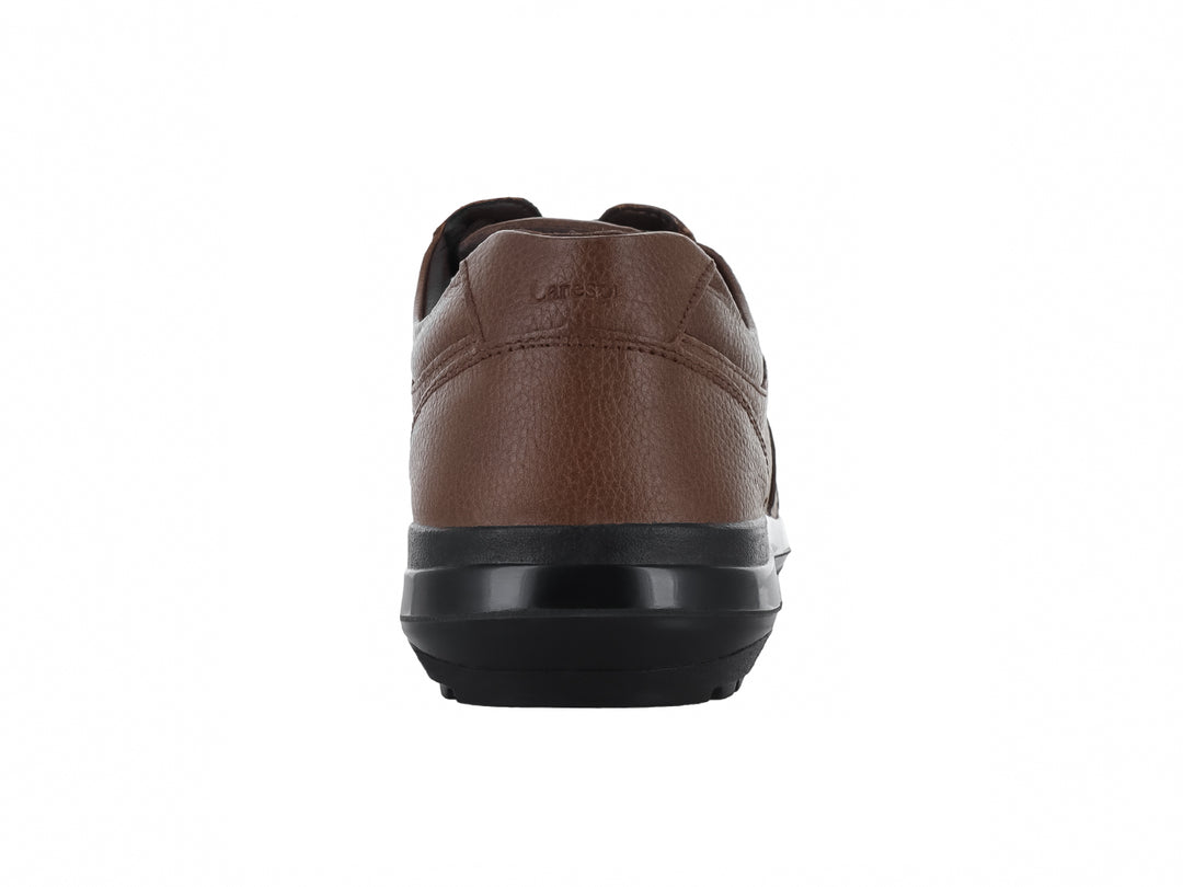 Zapato casual LARESPI modelo 901 Flother color barista en tono marrón con suela negra y cordones.