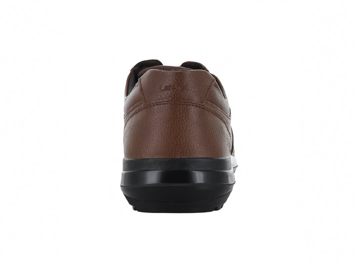 Zapato casual LARESPI modelo 901 Flother color barista en tono marrón con suela negra y cordones.