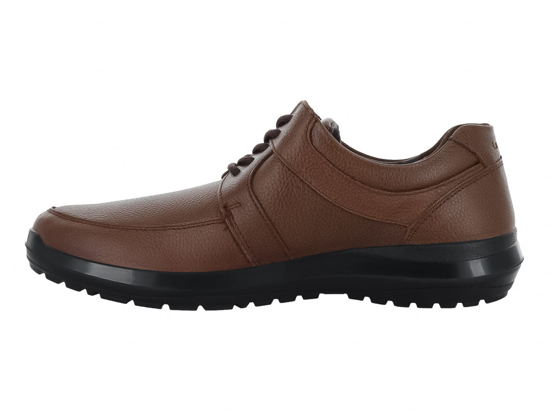 Zapato casual LARESPI modelo 901 Flother color barista en tono marrón con suela negra y cordones.
