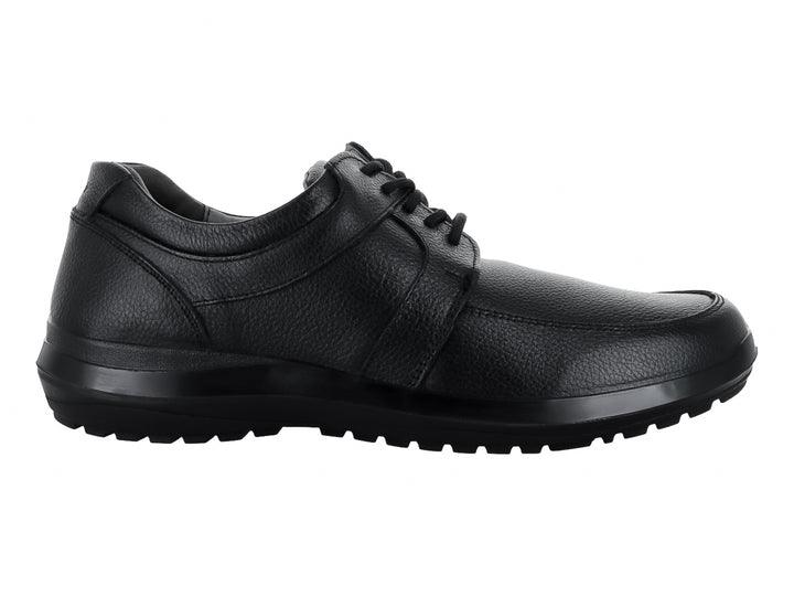 Zapato casual negro para hombre con cordones y suela cómoda.