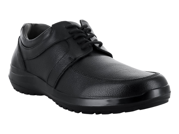 Zapato casual negro para hombre con cordones y suela cómoda.