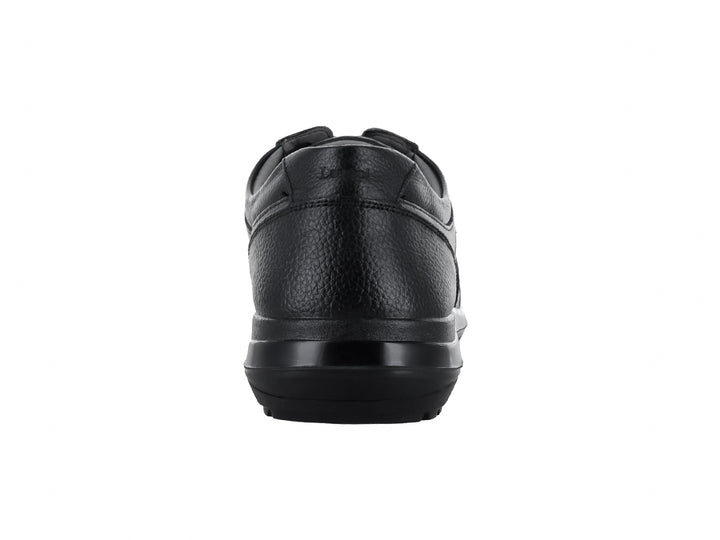 Zapato casual negro para hombre con cordones y suela cómoda.