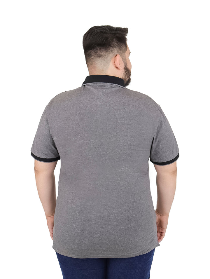 Playera Polo Vertical Eagle Gris Slub para Hombre