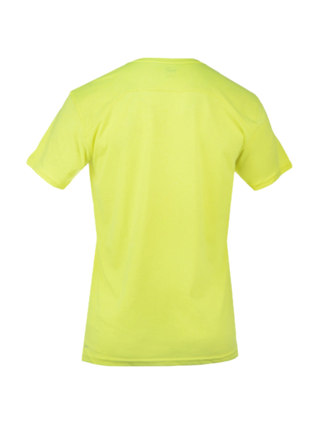 Camiseta deportiva PUMA de color amarillo neón con logotipo negro en el pecho.