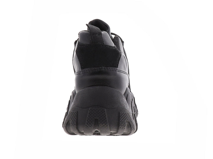 Tenis urbanos para Mujer en color negro con suela gruesa y esculpida.