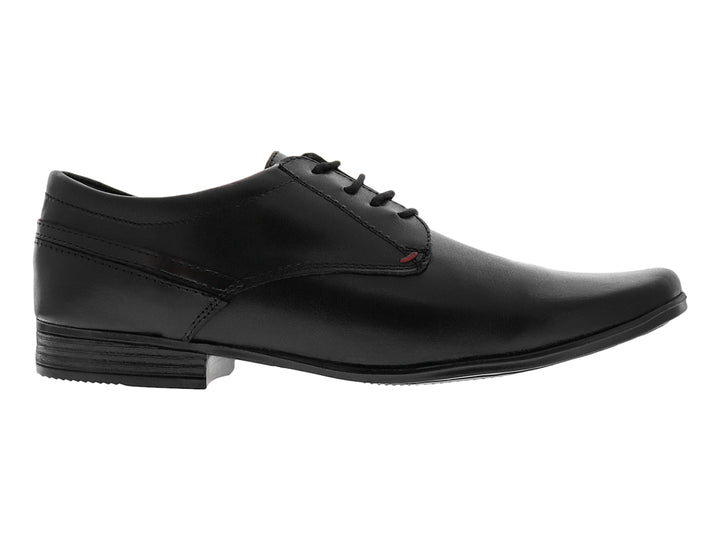 Zapato formal negro para hombre con agujetas y acabado liso brillante.