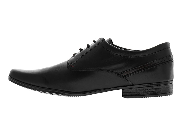 Zapato formal negro para hombre con agujetas y acabado liso brillante.