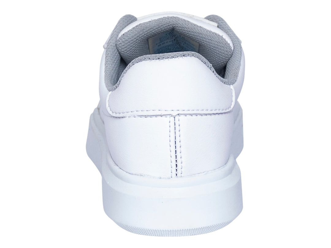 Tenis blancos Aeropostale para niños con detalles en gris y suela blanca.