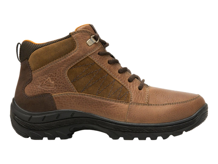 Botín Flexi color tan de cuero con suela negra y agujetas, estilo casual country.