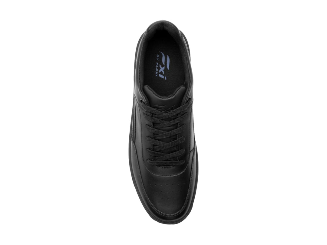 Tenis Flexi color negro para hombre o unisex, estilo casual con agujetas y suela plana.