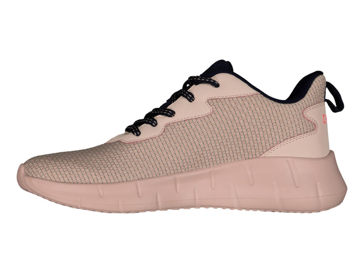 Tenis deportivos Charly color rosa palo con detalles en negro.
