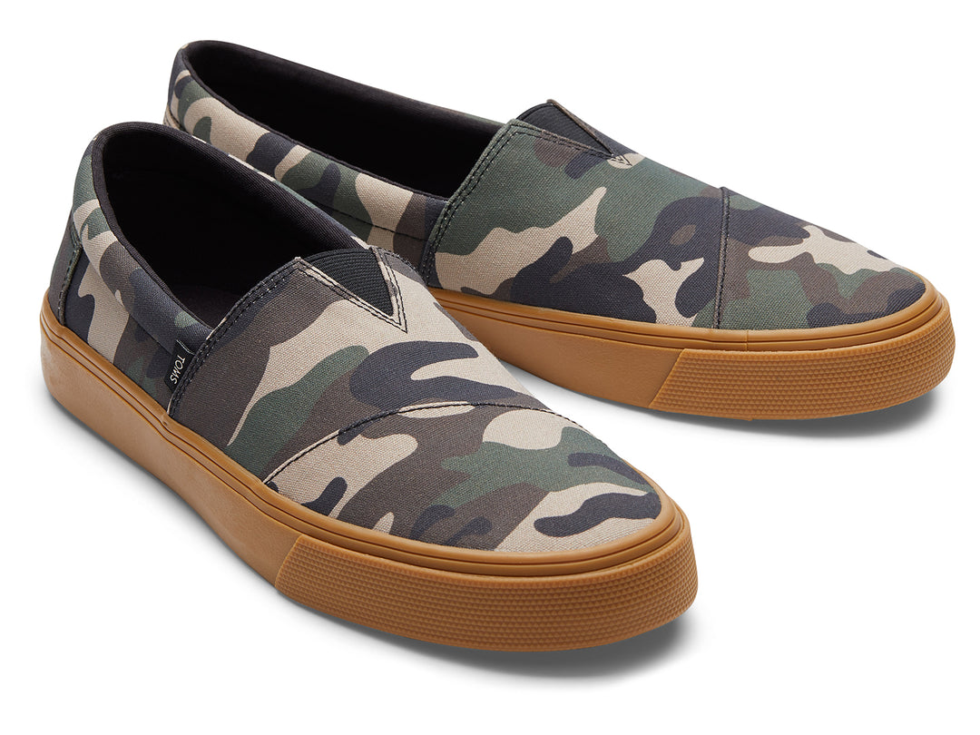 Zapatos Alpargatas TOMS Camuflaje Verde para Hombre