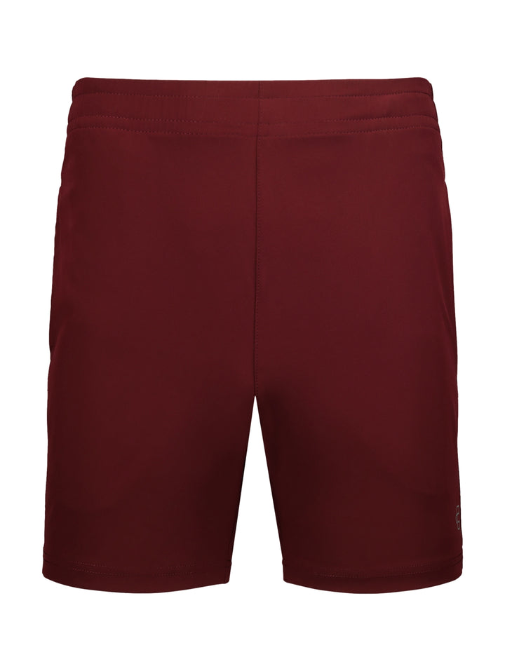 Pantalones cortos deportivos de color vino marca Charly con cintura elástica.