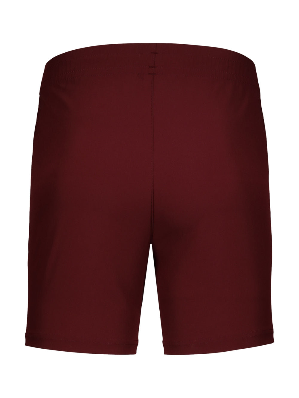 Pantalones cortos deportivos de color vino marca Charly con cintura elástica.