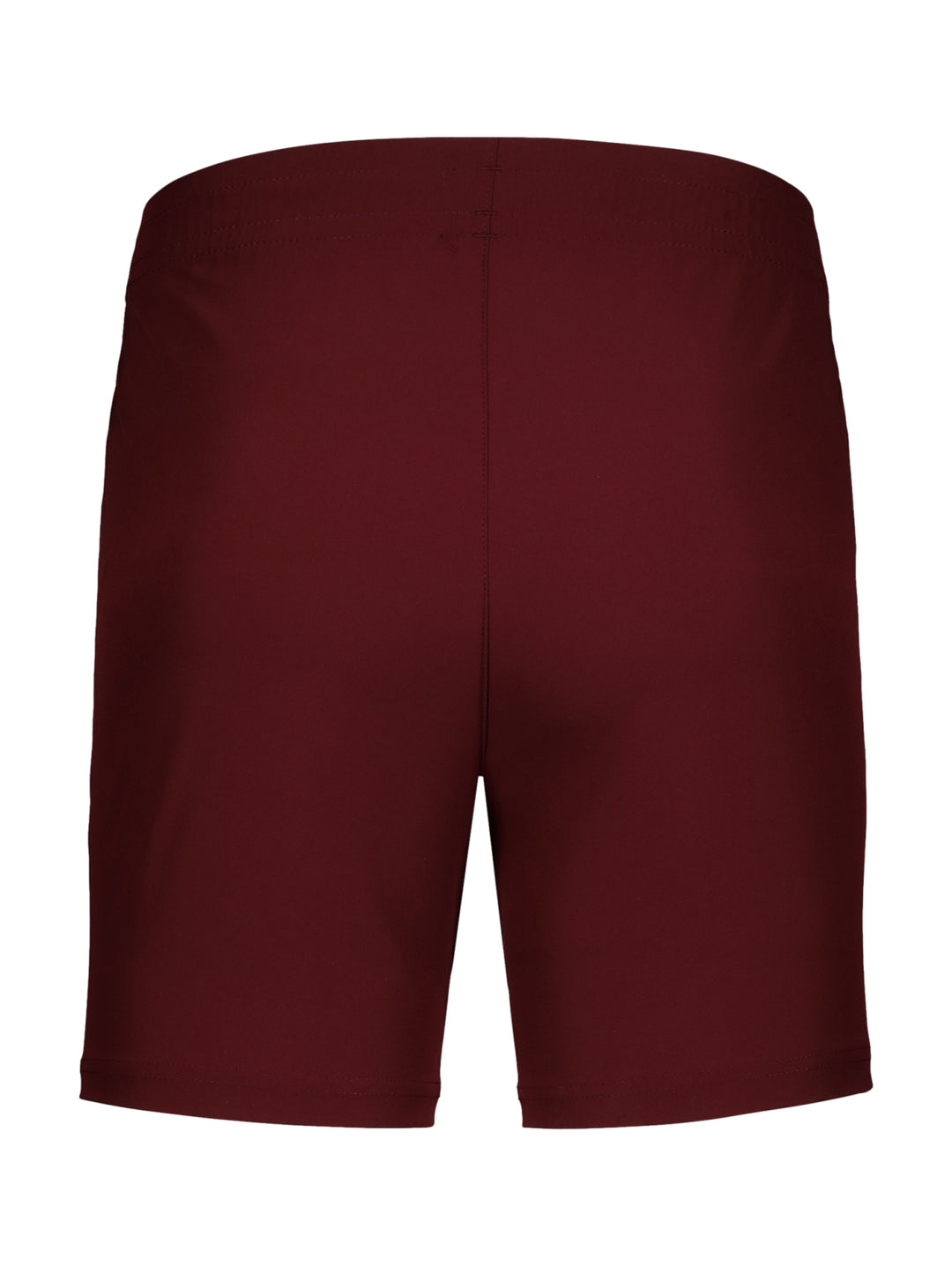 Pantalones cortos deportivos de color vino marca Charly con cintura elástica.