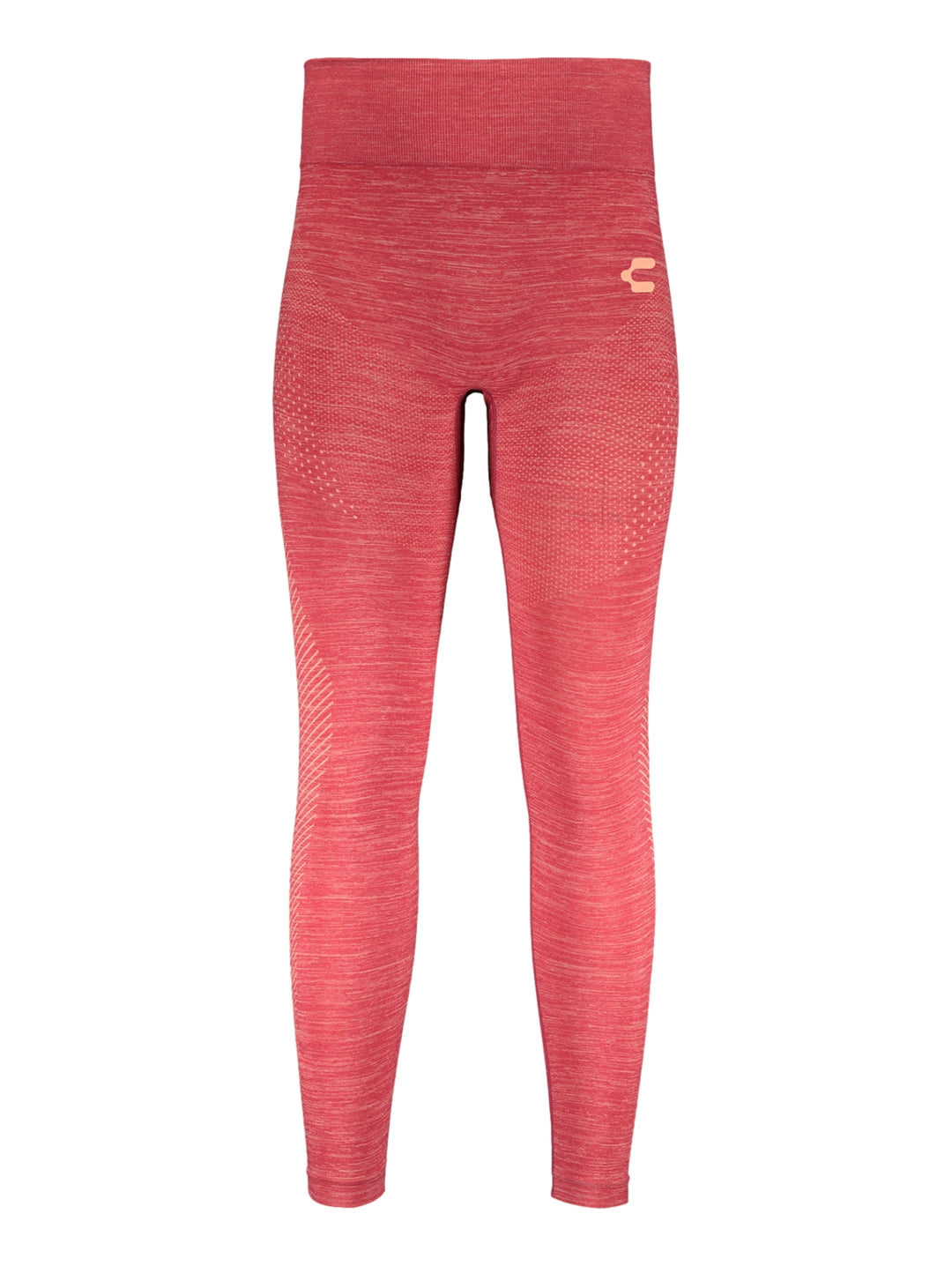 Leggings deportivos color vino con cintura alta y detalles de tejido.