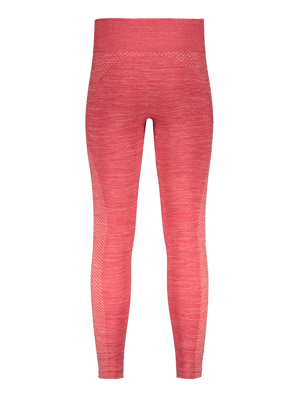 Leggings deportivos color vino con cintura alta y detalles de tejido.