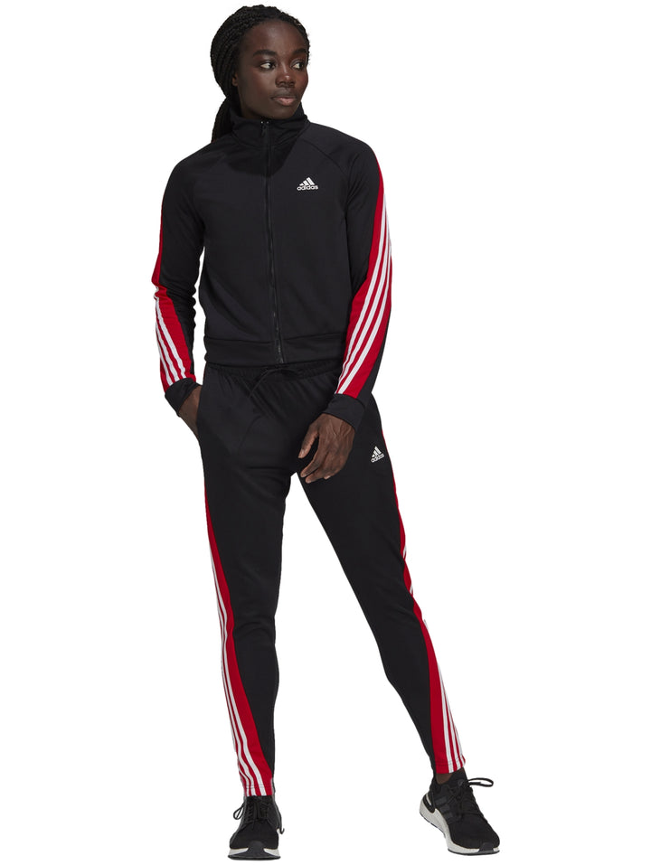 Conjunto Deportivo Adidas Negro y Rojo para Mujer
