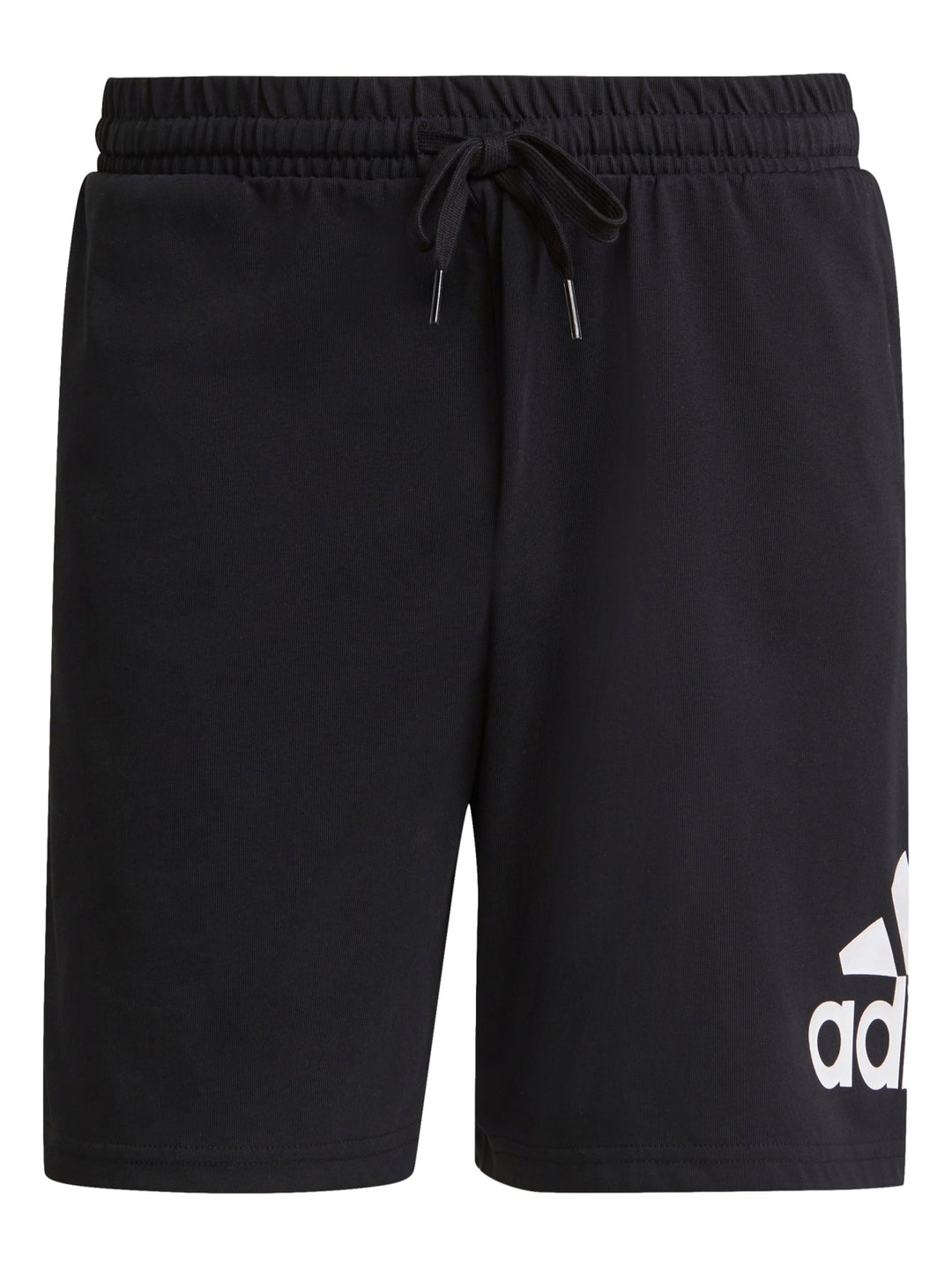 Hombre vistiendo shorts deportivos color negro de la marca Adidas.