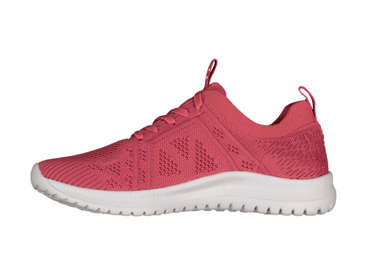 Tenis deportivos Charly color coral con suela blanca y tejido transpirable.