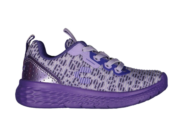 Tenis deportivos Charly en color morado y blanco con suela texturizada y diseño moderno.