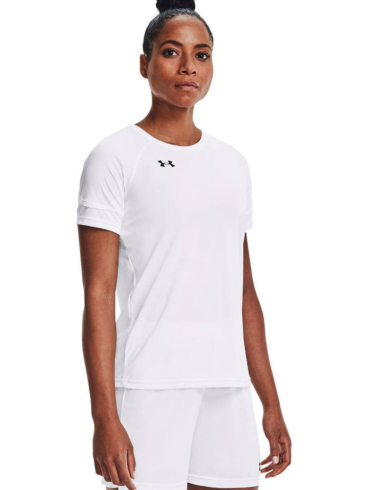Playera Under Armour Golazo 3.0 Blanca y Negra para Mujer
