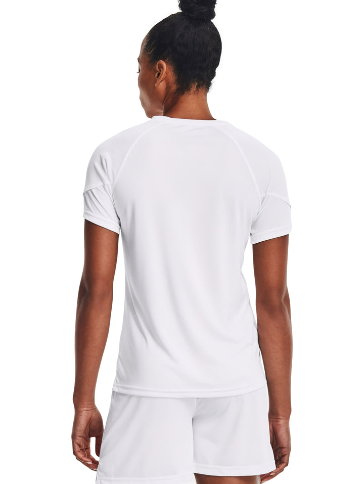 Playera Under Armour Golazo 3.0 Blanca y Negra para Mujer