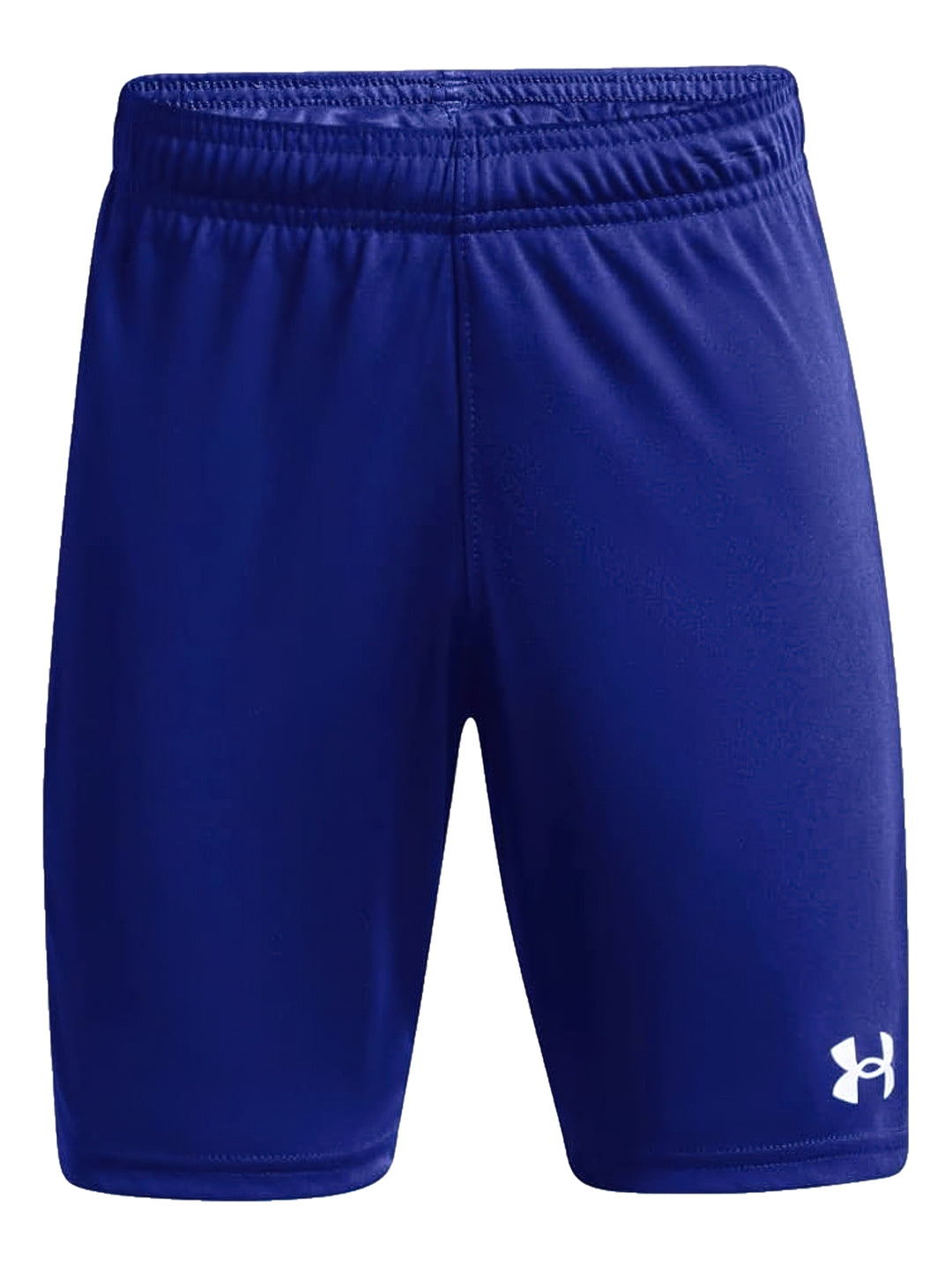 Pantalones cortos deportivos Under Armour en color azul royal con logotipo blanco en la pierna izquierda.