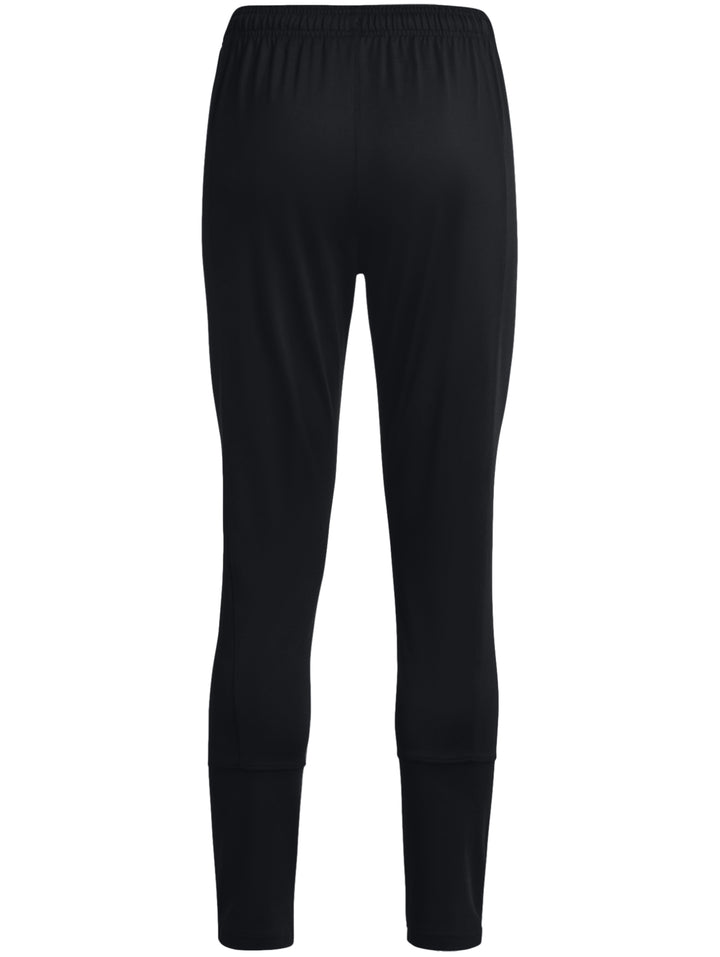 Pantalones deportivos Under Armour color negro con logo blanco en la pierna izquierda, diseño ajustado para entrenamiento.