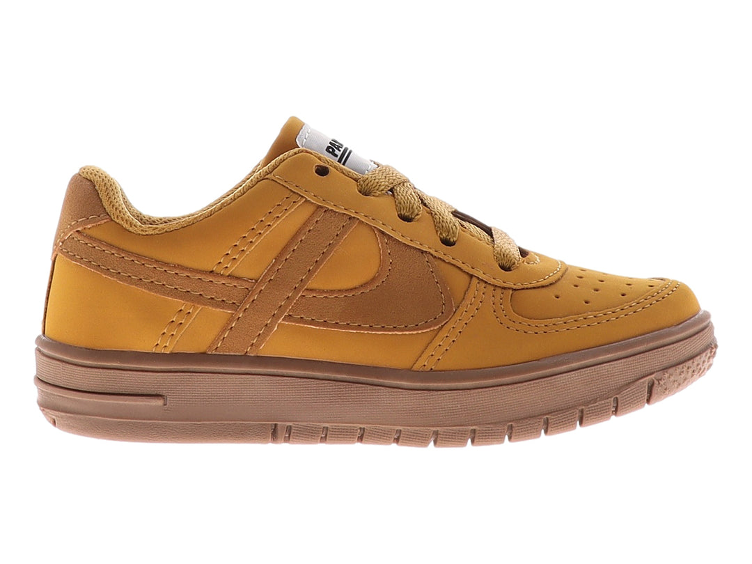 Tenis infantiles marca PANAM en color ocre con agujetas y suela a juego sobre fondo blanco.