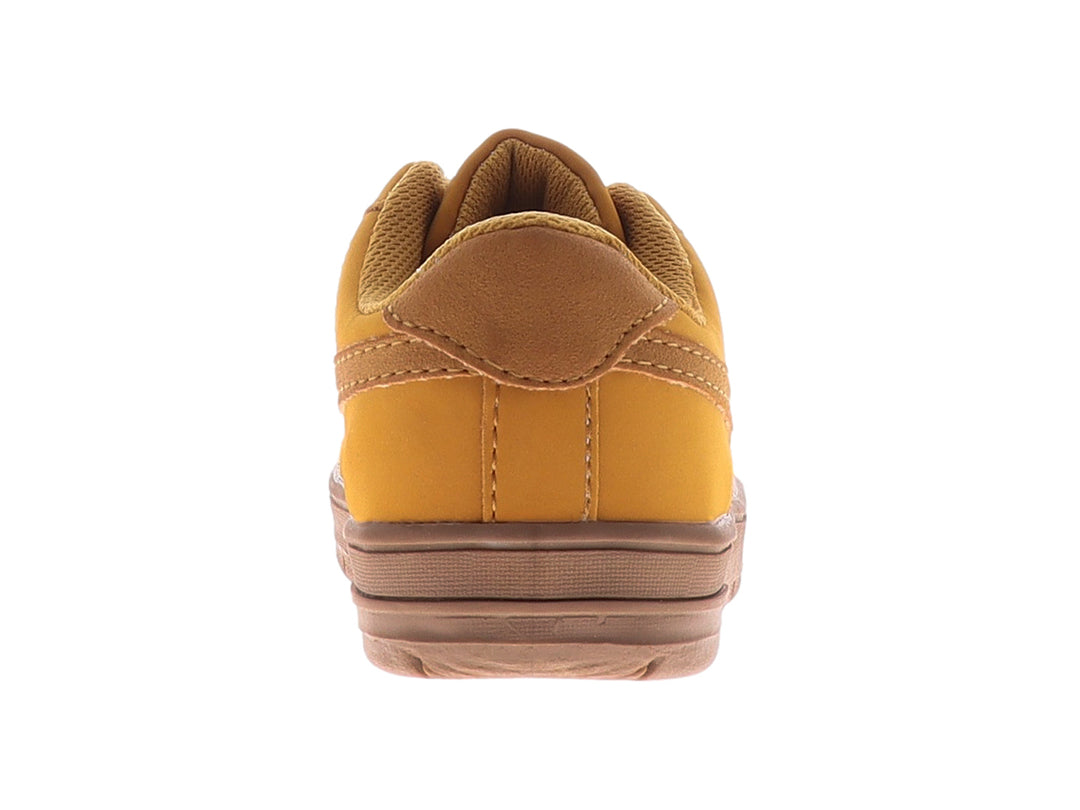 Tenis infantiles marca PANAM en color ocre con agujetas y suela a juego sobre fondo blanco.
