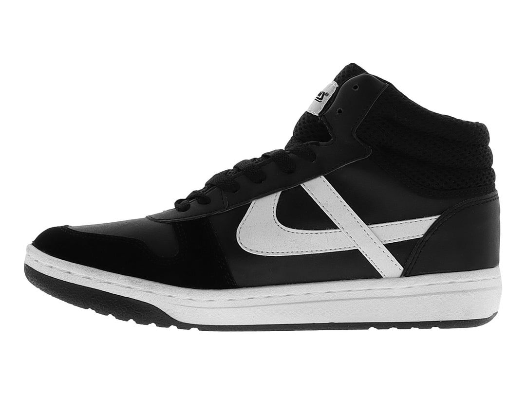 Tenis botín marca Panam en color negro con detalles y suela en blanco.