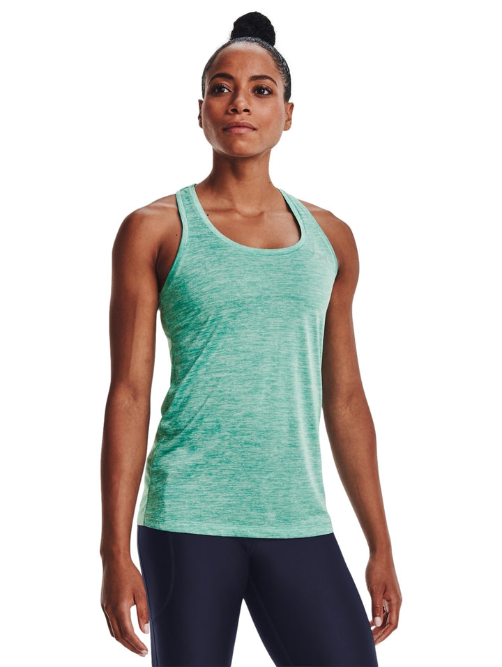 Under Armour Playera Sin Mangas Tech Tank-Twist Verde para Mujer