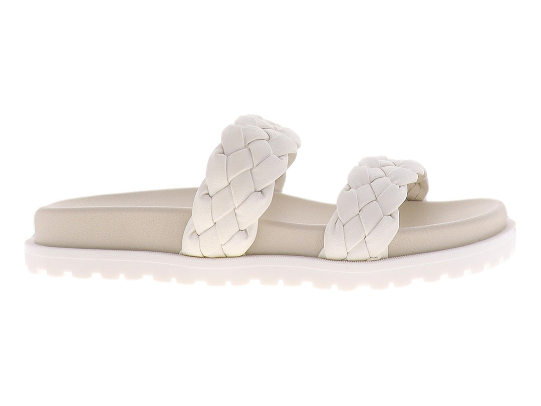 Sandalias Westies color ivory con tiras trenzadas y suela blanca de plataforma ligera.