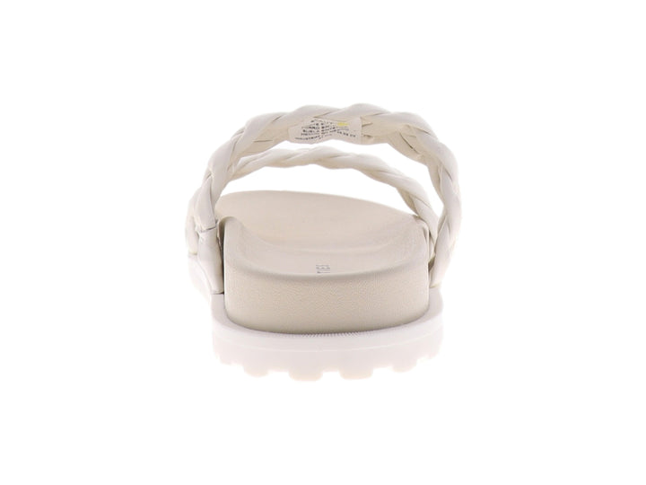 Sandalias Westies color ivory con tiras trenzadas y suela blanca de plataforma ligera.