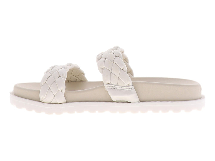 Sandalias Westies color ivory con tiras trenzadas y suela blanca de plataforma ligera.