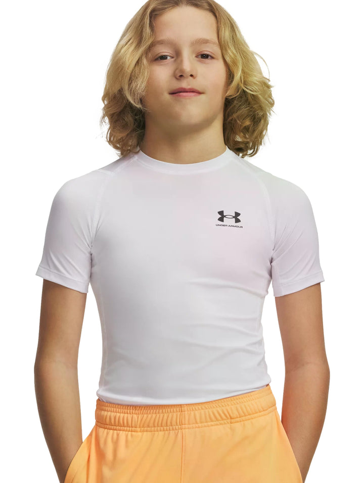 Playera Under Armour UA HG SS Blanca para Nino