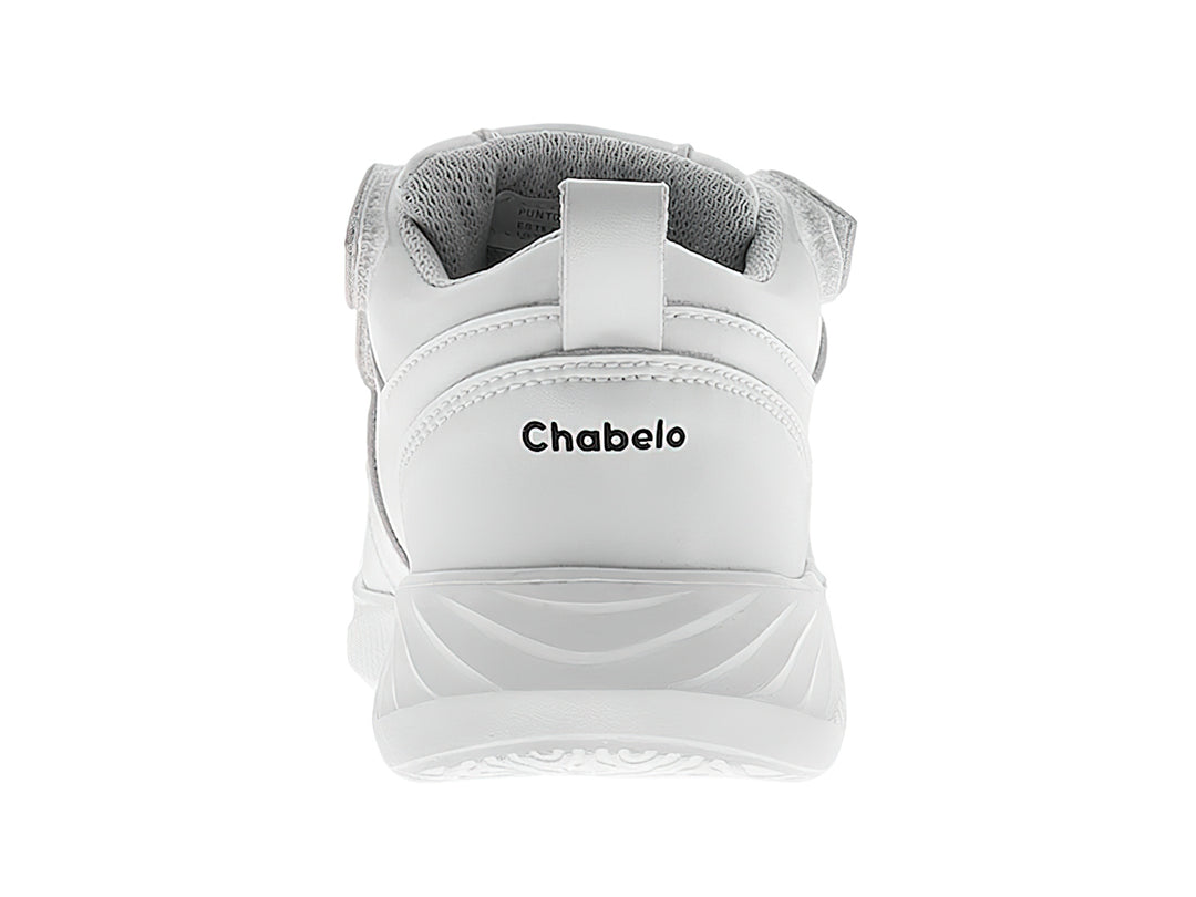 Tenis escolares color blanco para niño o niña con agujetas y suela blanca.