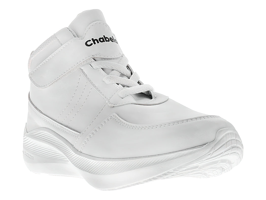 Zapato deportivo escolar color blanco de la marca Chabelo para niño o niña.