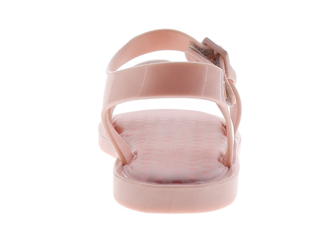 Sandalia rosa para niña con moño decorativo y correa ajustable.