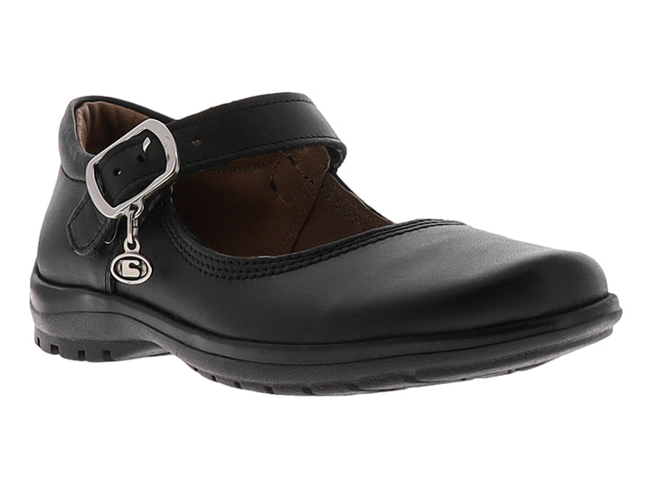 Zapatos Coqueta Negros de Piel para Niña