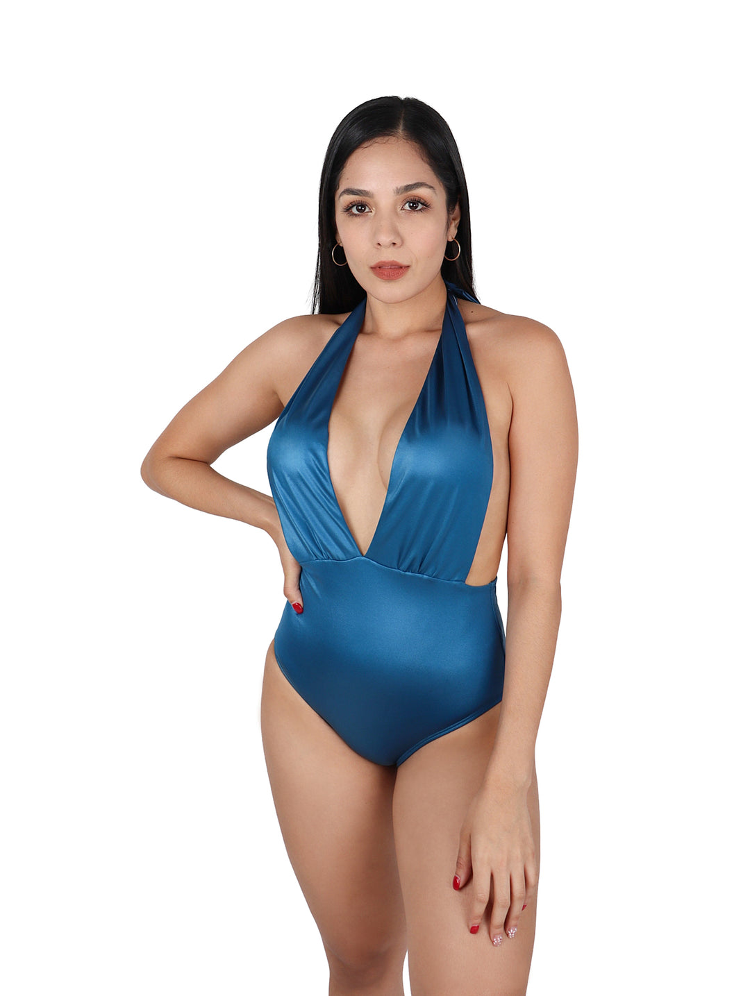 Traje de Baño Coco Canela Azul Una Pieza