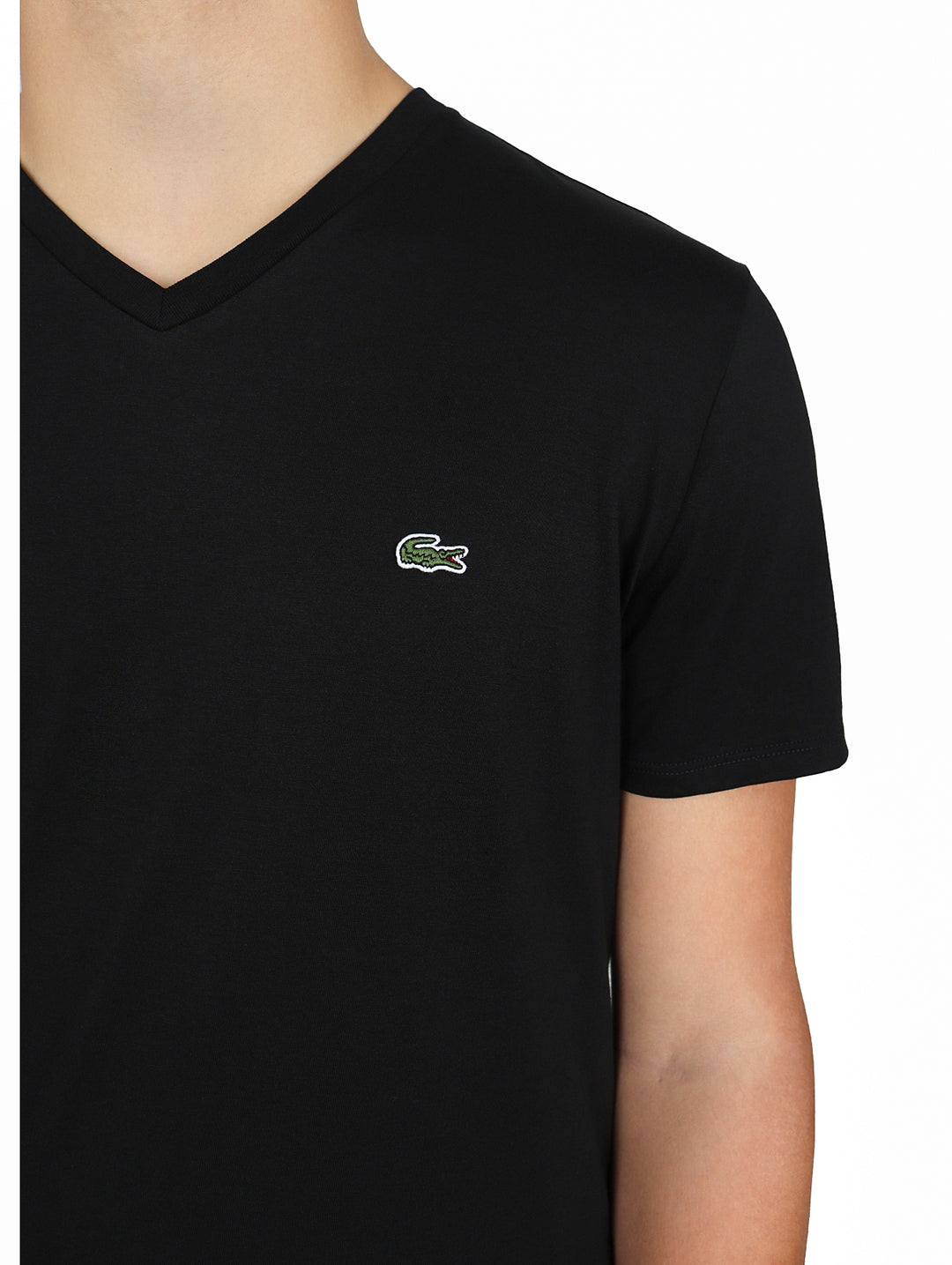 Playera Lacoste Cuello V Negro para Hombre
