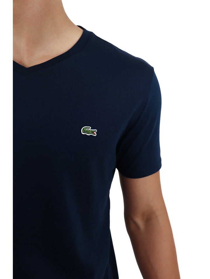 Playera Lacoste Cuello en V Azul Marino para Hombre