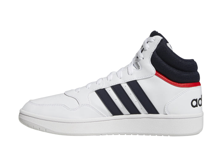 Tenis Adidas Hoops 3.0 Mid Blanco y Azul para Hombre