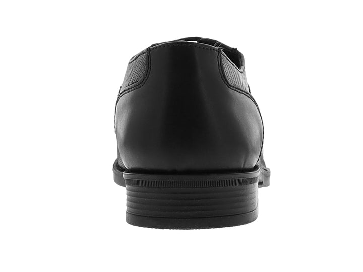 Zapato formal negro para hombre con cordones y acabado texturizado en los laterales.