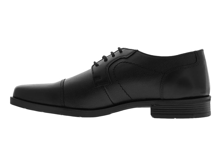 Zapato formal negro para hombre con cordones y acabado texturizado en los laterales.